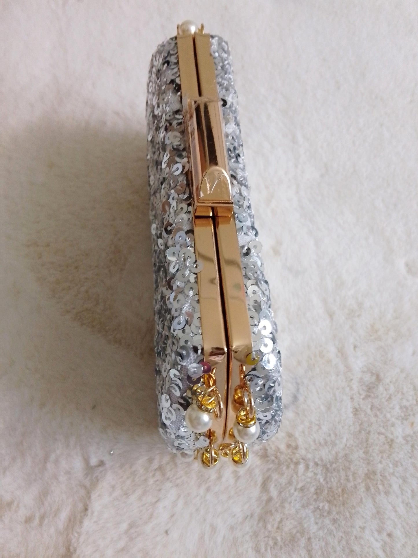 Shiny Sequin Clutch Evening Bag - Naturally Me