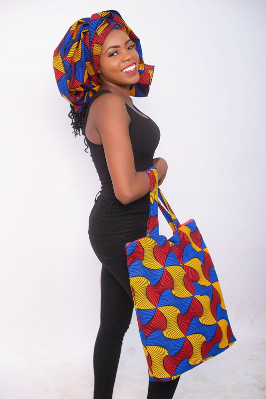 Extra Large African Print Tote Bag - Naturally Me