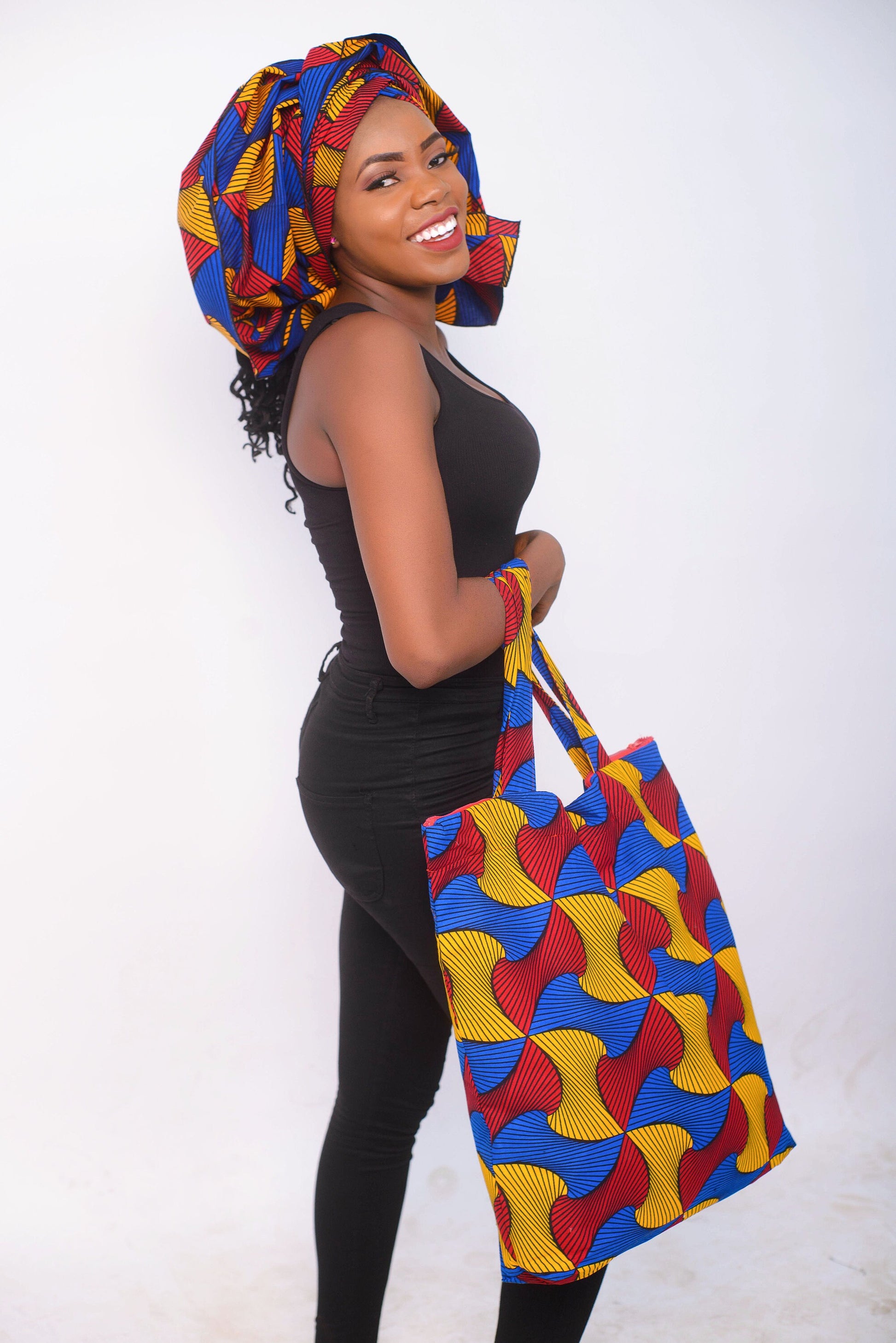 Extra Large African Print Tote Bag - Naturally Me