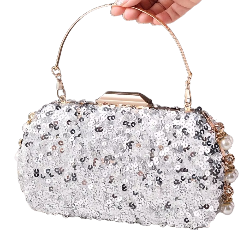 Shiny Sequin Clutch Evening Bag - Naturally Me