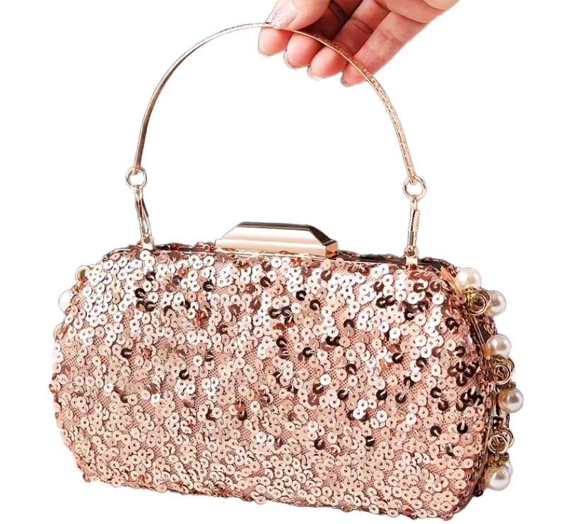 Shiny Sequin Clutch Evening Bag - Naturally Me