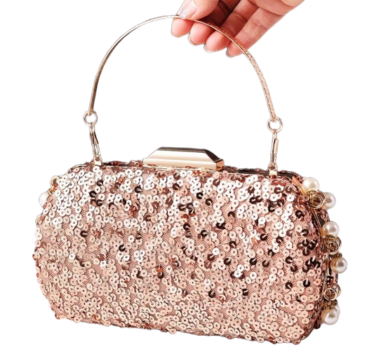 Shiny Sequin Clutch Evening Bag - Naturally Me
